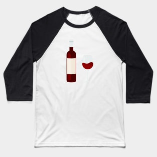 Glass Of Red Wine And Wine Bottle Baseball T-Shirt